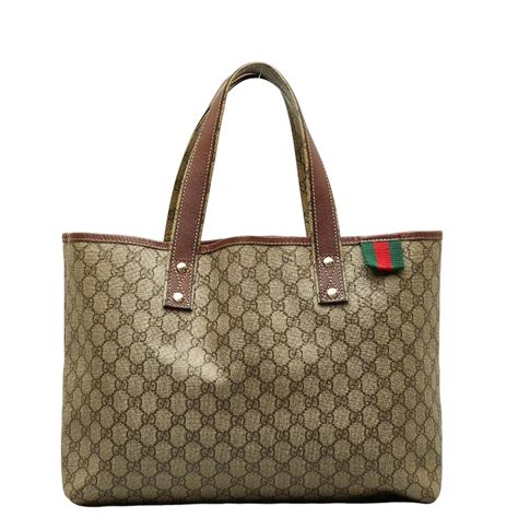 gucci 211134|Auth Gucci Sherry Line 211134 Women's GG Supreme Tote Bag .